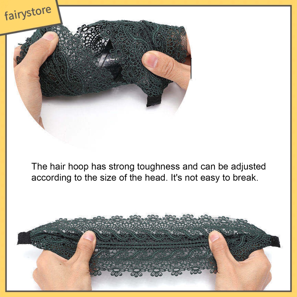 Băng Đô Ren Thêu Họa Tiết Có Răng Chống Trượt Phong Cách Retro Cho Nữ