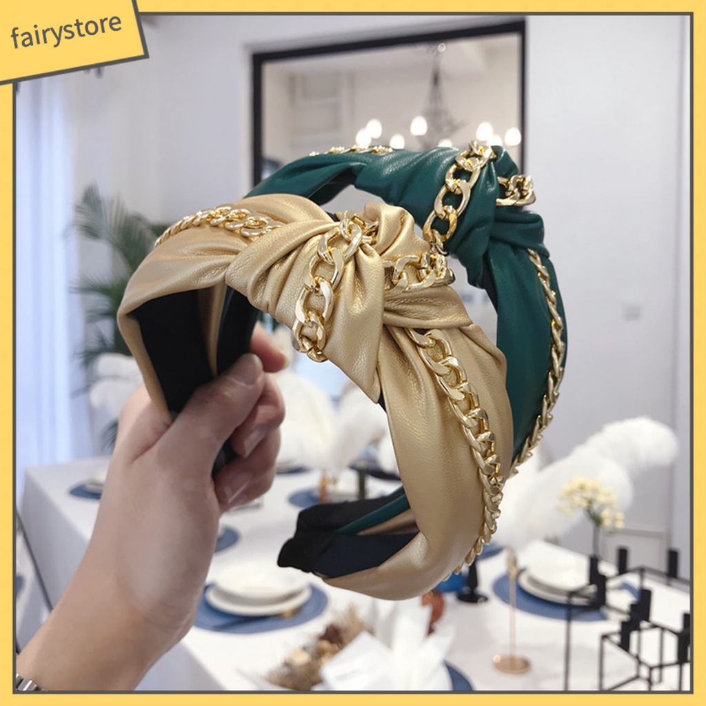 Băng Đô Dây Xích Thắt Nút Bằng Hợp Kim Giả Da Chống Trượt [FRO] Duyên Dáng Cho Dating