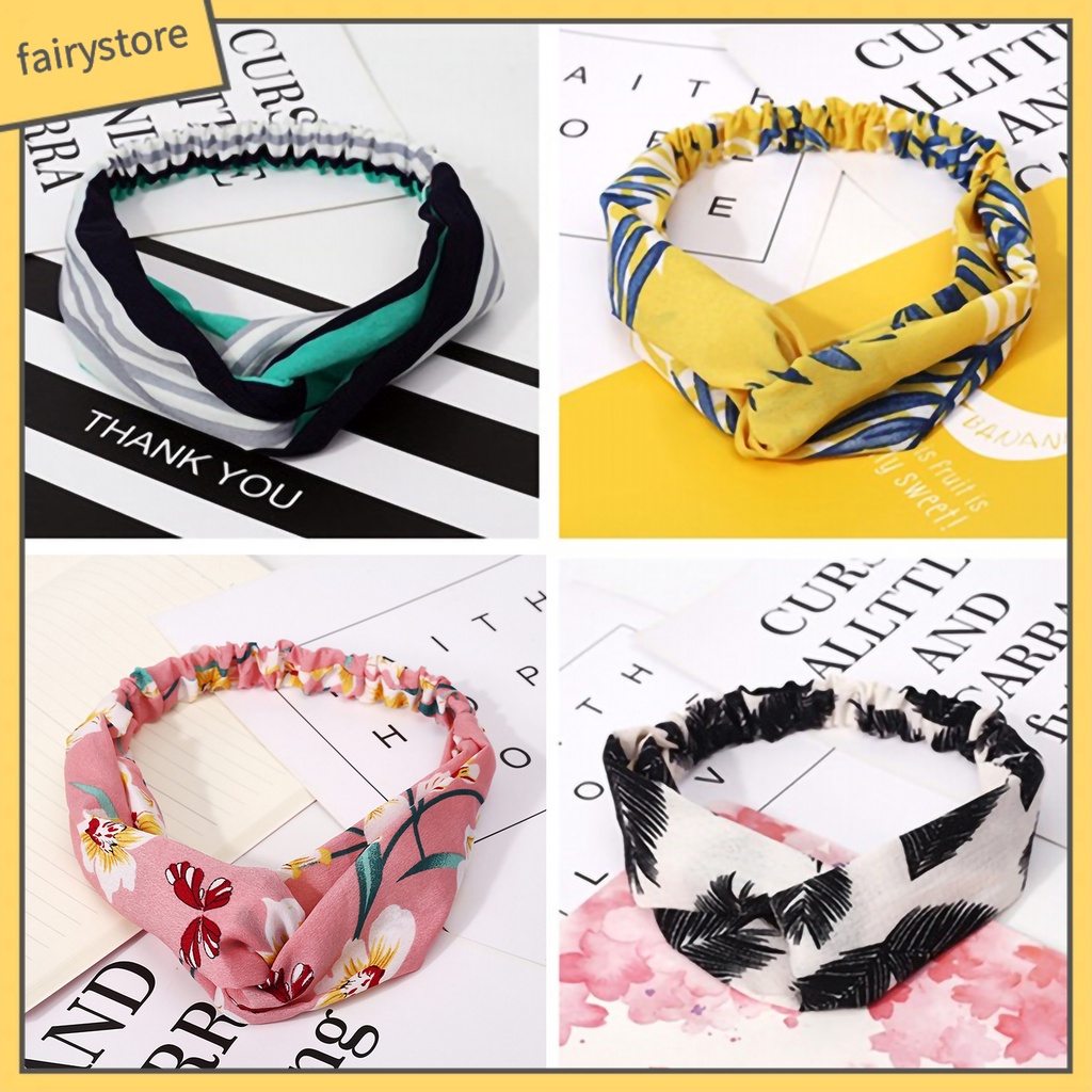 Set 10 Băng Đô Cài Tóc Co Giãn Họa Tiết Da Báo Phong Cách Hàn Quốc