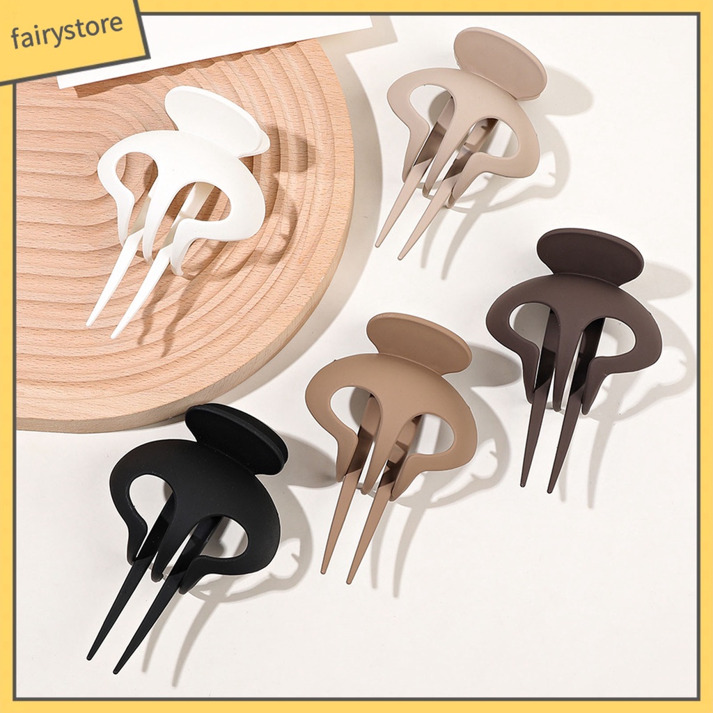 Kẹp Tóc Càng Cua Bằng Nhựa Siêu Nhẹ Màu Trơn Đơn Giản Thời Trang Cho Nữ