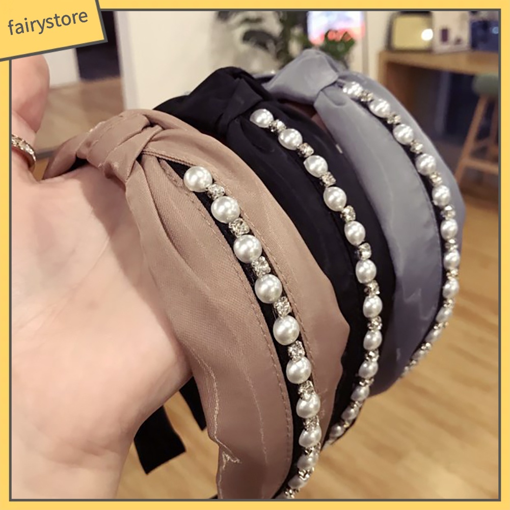 Băng Đô Cài Tóc Đính Ngọc Trai Giả Thời Trang Dành Cho Nữ