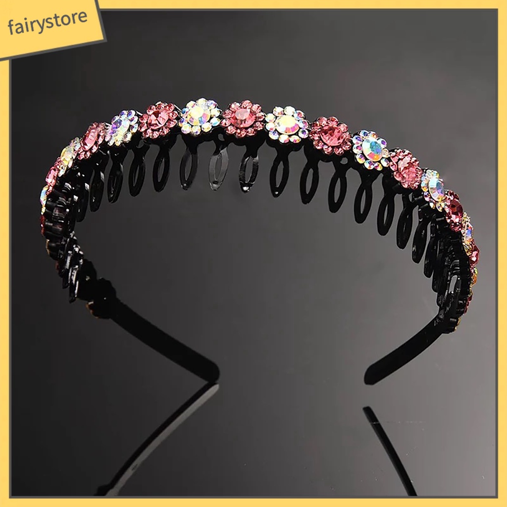 Cài Tóc / Lược Cài Răng Đính Đá Lấp Lánh Chống Trượt Ổn Định Dành Cho Bạn Gái