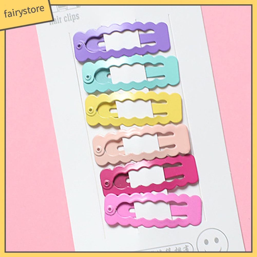 Set 6 Kẹp Tóc Hình Ngôi Sao / Trái Tim Màu Sắc Kẹo Ngọt