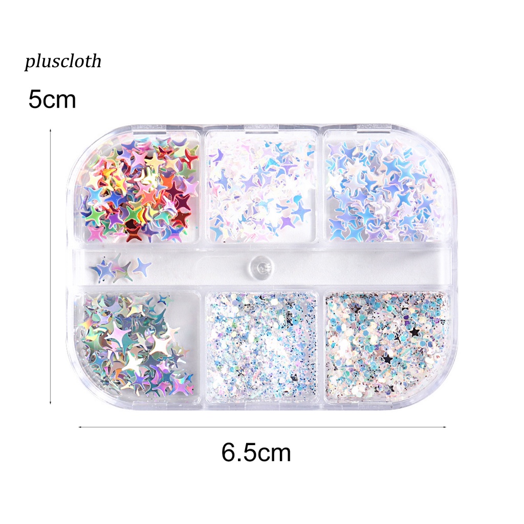 1 Hộp Sequin Lấp Lánh Trang Trí Móng Tay Không Gây Kích Ứng DIY