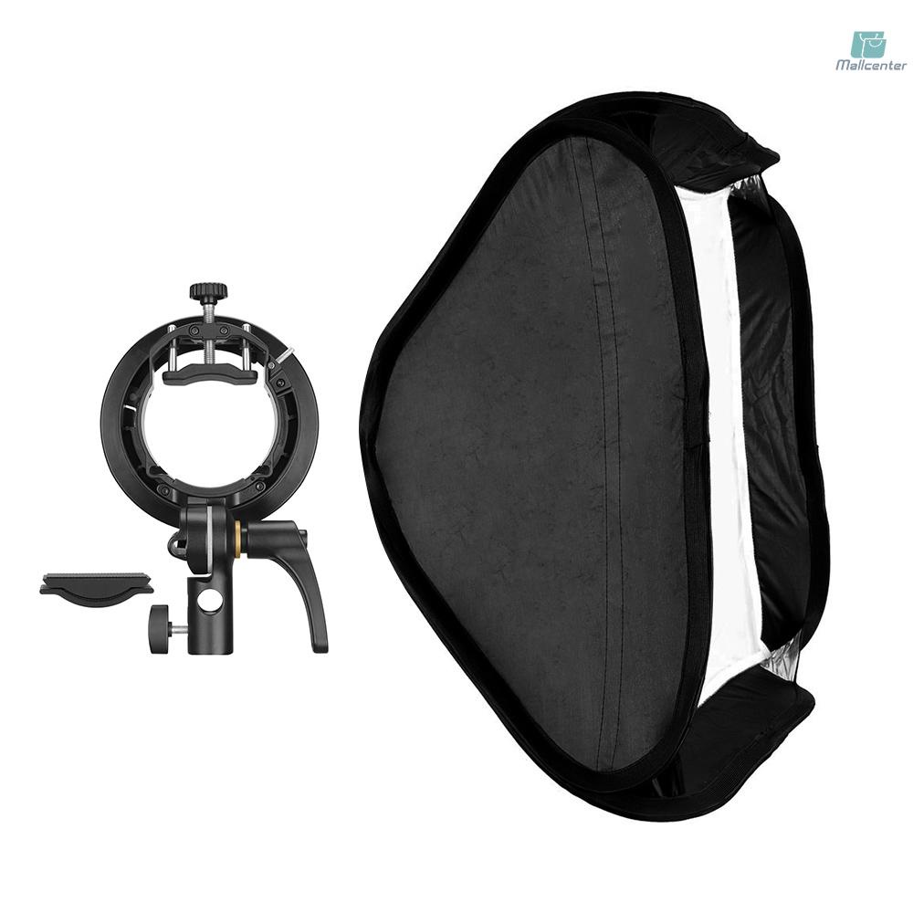 Godox 60 * 60cm/24 * 24inch Flash Softbox Diffuser Inner Grid with S2-type Bracket Bowens Mount Carry Bag for Flash Speedlite Compatible with Godox AD200Pro/V1 series/TT350 series/V860Ⅱ series/AD400Pr