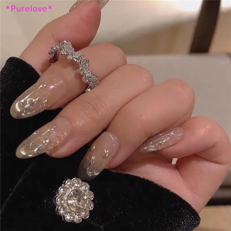 Nhẫn Hình Bướm Đính Đá Zircon Lấp Lánh Có Thể Điều Chỉnh Kích Thước Cho Nữ Mới