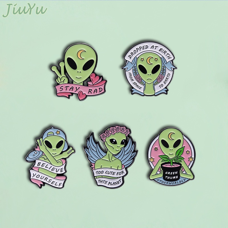 Ghim Cài Áo Hình Người Ngoài Hành Tinh UFO Ngộ Nghĩnh