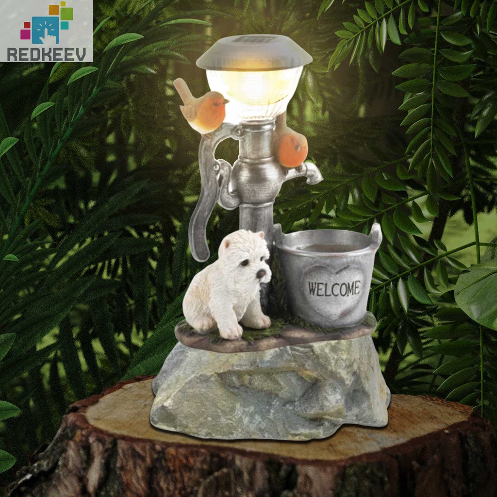 Đồ trang trí Chó Mèo Bằng Nhựa Resin Sử Dụng Năng Lượng Mặt Trời