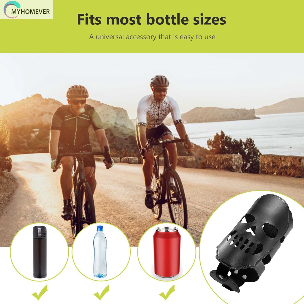 Giá Đỡ Bình Nước Bằng Da PU Hình Đầu Lâu Độc Đáo Trang Trí Xe Đạp