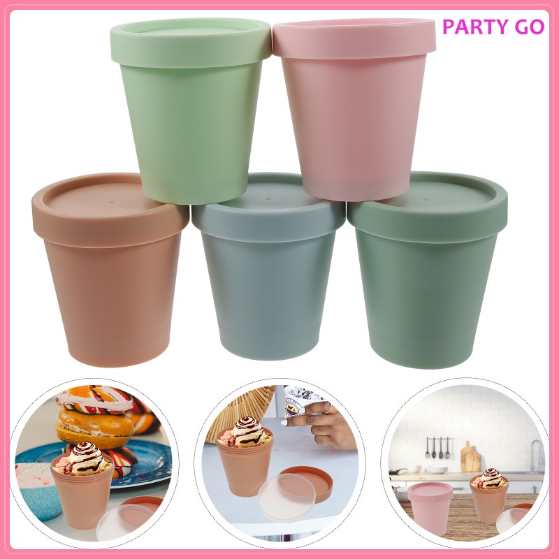 Bộ 5 Hộp Nhựa Pp Dùng Đựng Kem / Phấn Mặt Nạ Tiện Dụng