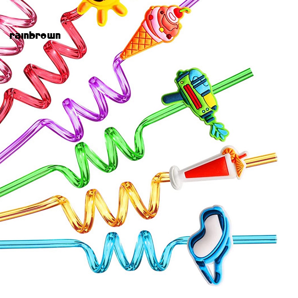 Bộ 8 Ống Hút Xoắn Ốc Dùng Để Trang Trí Thức Uống