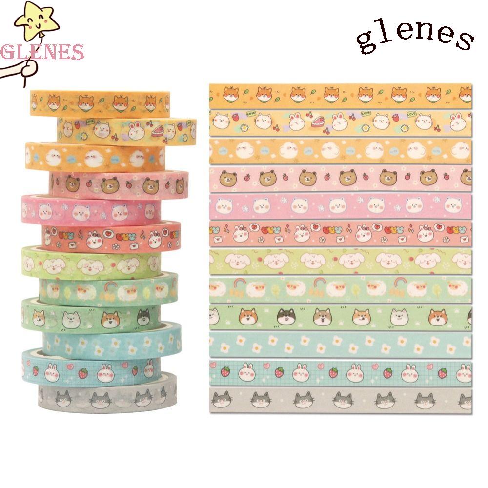 Set 18 Cuộn Băng Dính Hình Động Vật Dễ Thương Dùng Trang Trí Nhật Ký