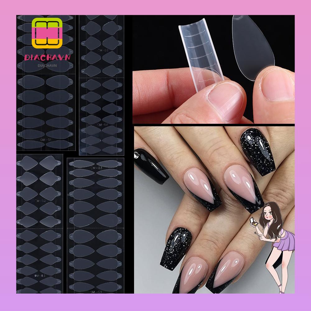 Bộ 72 Móng Tay Giả Bằng Poly Gel Phong Cách Pháp Độc Đáo
