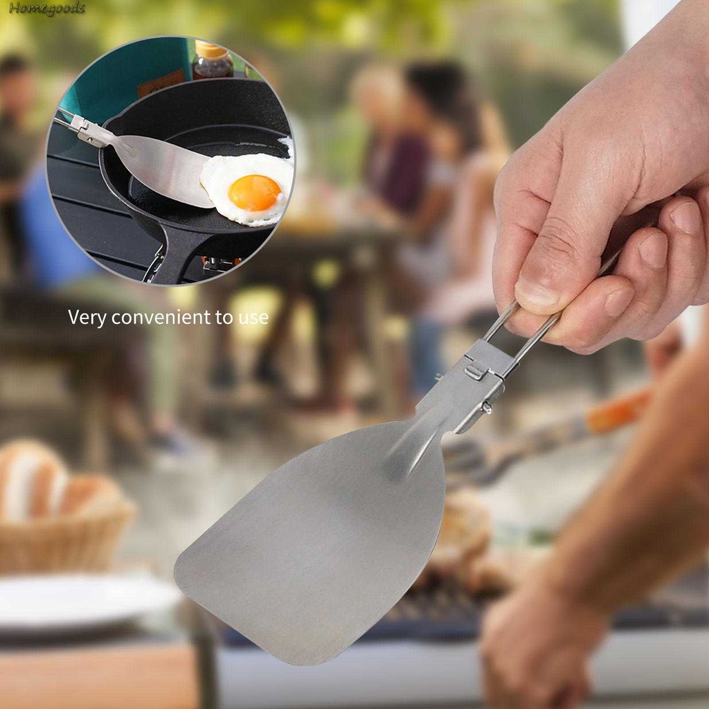 Xẻng Nướng Thức Ăn Bằng Thép Không Gỉ Có Thể Gấp Gọn Tiện Dụng