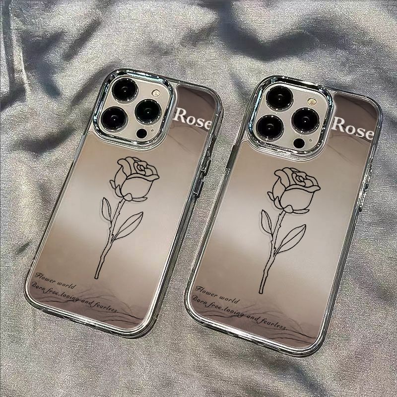 ✅Ốp Điện Thoại Mềm Chống Sốc Họa Tiết Hoa Hồng Màu Gradient Cho Iphone 11 13max7814pro / plus 12