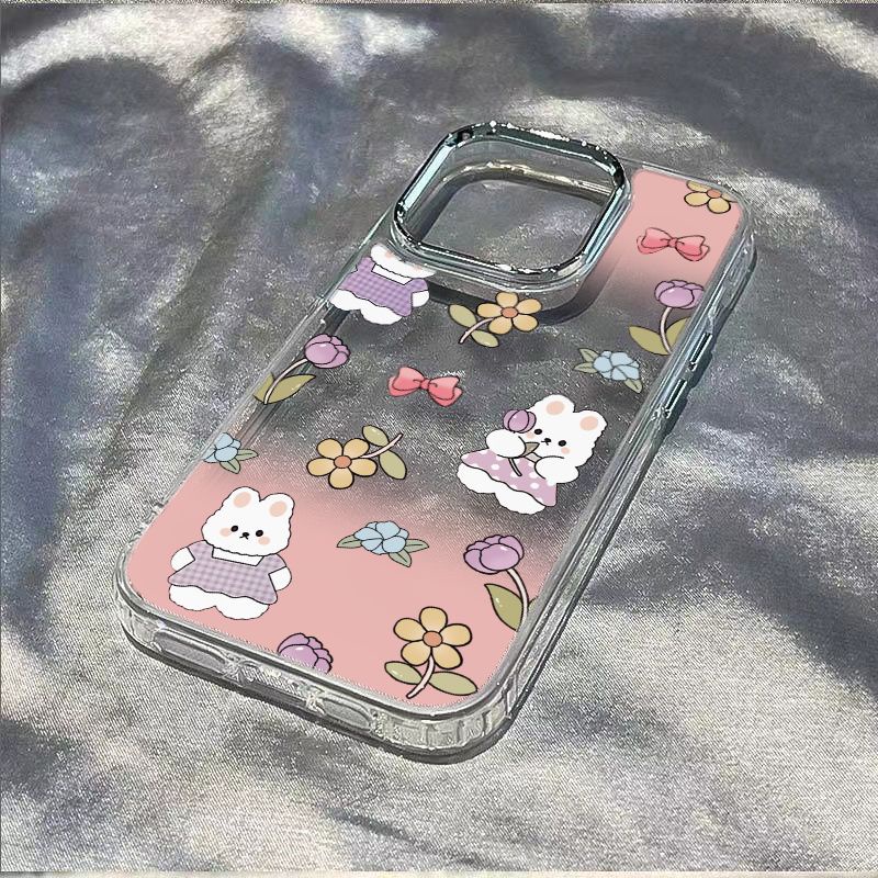 ✅Ốp Điện Thoại Dẻo Hình Thỏ / Bông Hoa Đơn Giản Chống Sốc Cho iPhone127 13 14proplus 8In 11max GK5X