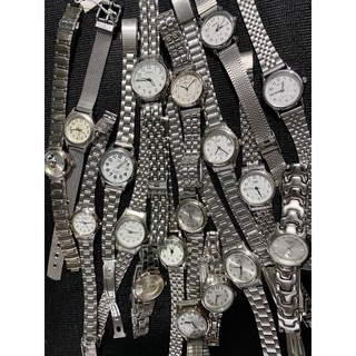 Đồng hồ nữ form nhỏ màu thép trắng đơn giản hàng 2hand, vintage bãi Nhật