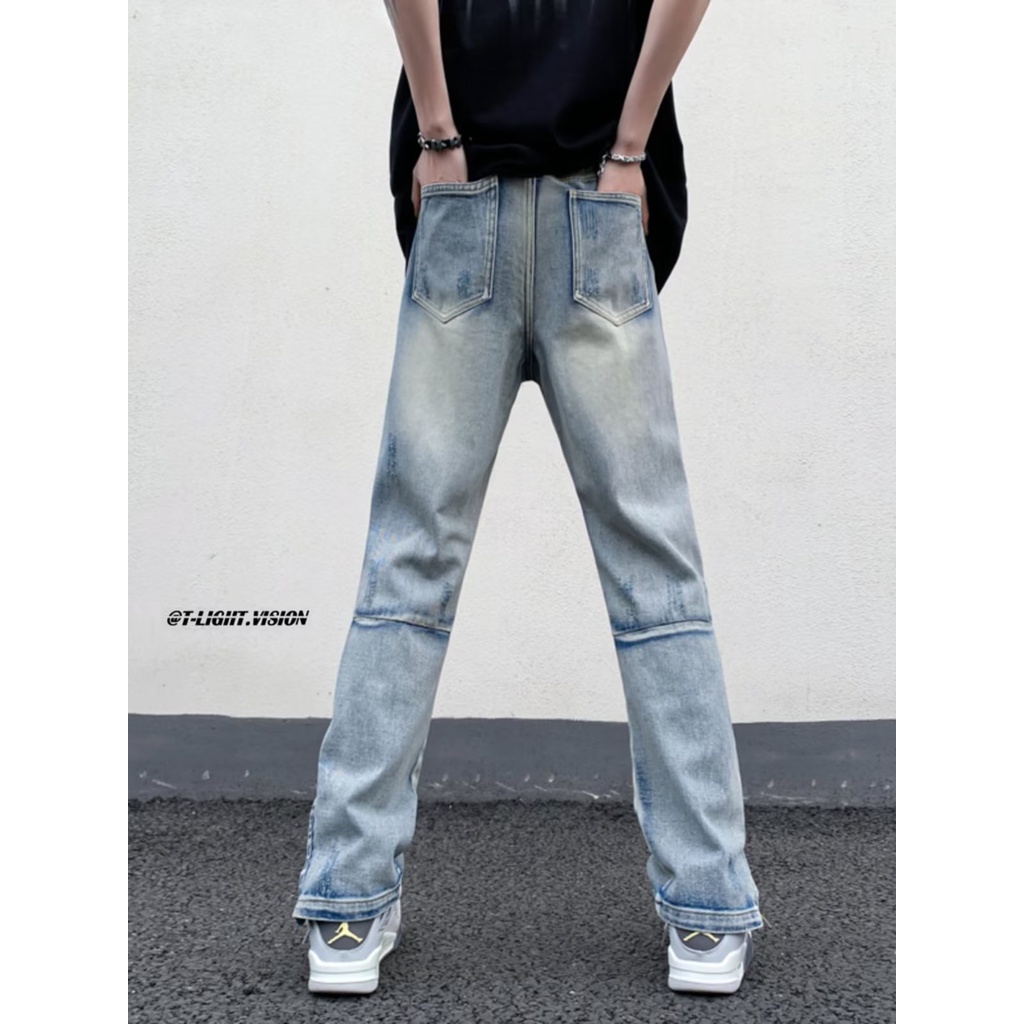 Quần Jean Dài Rách Phối Khóa Kéo Phong Cách Hip Hop Thời Trang Mùa Hè Cá Tính Cho Nam