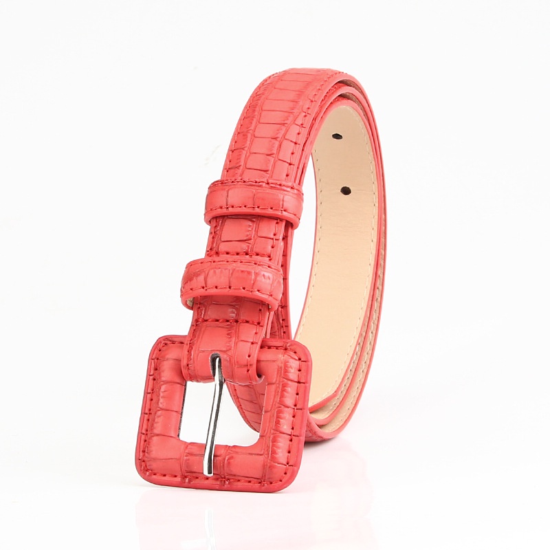 Thắt Lưng Denim Khóa Vuông Đơn Giản Cá Tính Phong Cách Retro Mới Cho Nữ