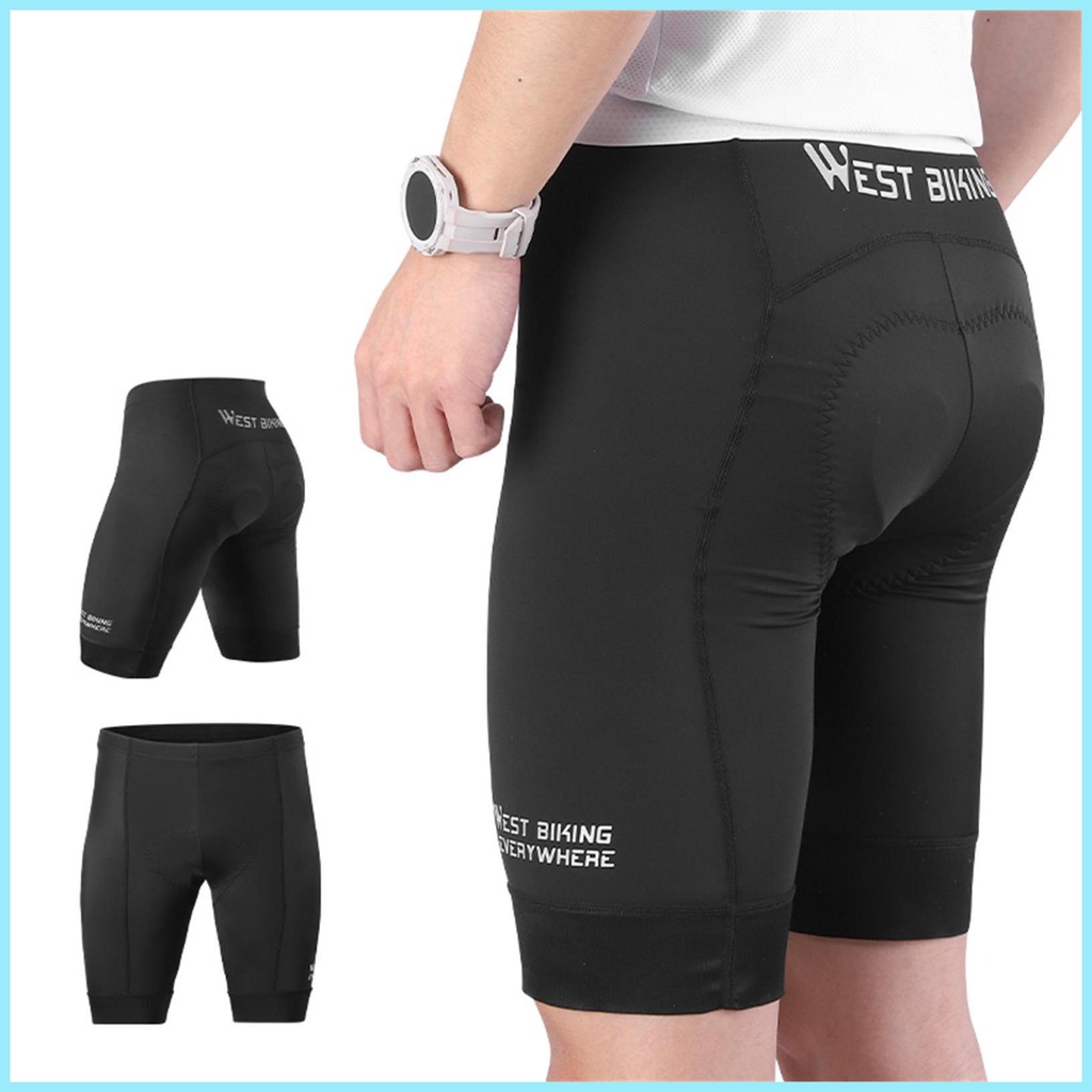 Quần Short Đạp Xe Màu Đen Phản Quang Nhanh Khô Co Giãn Chống Trượt Họa Tiết 3D Cho Nam