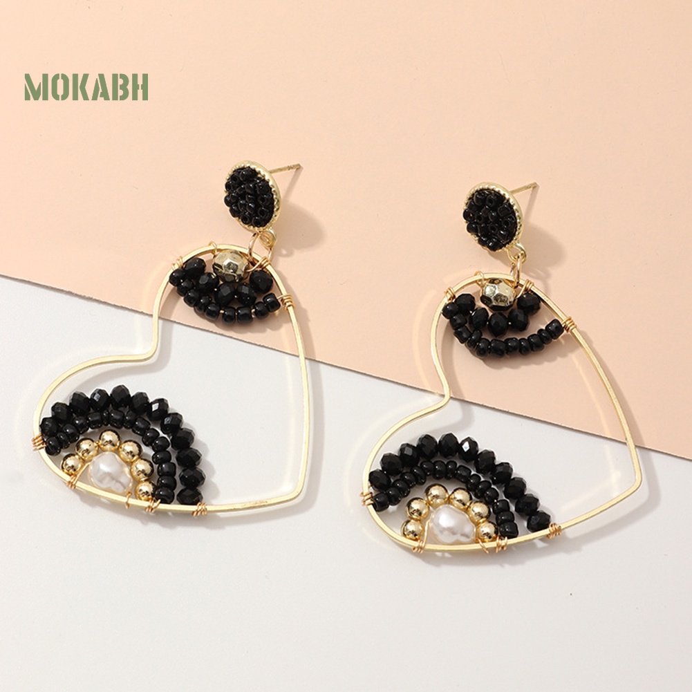 [Mok Abh] Bông Tai Hình Trái Tim Phong Cách Du Mục