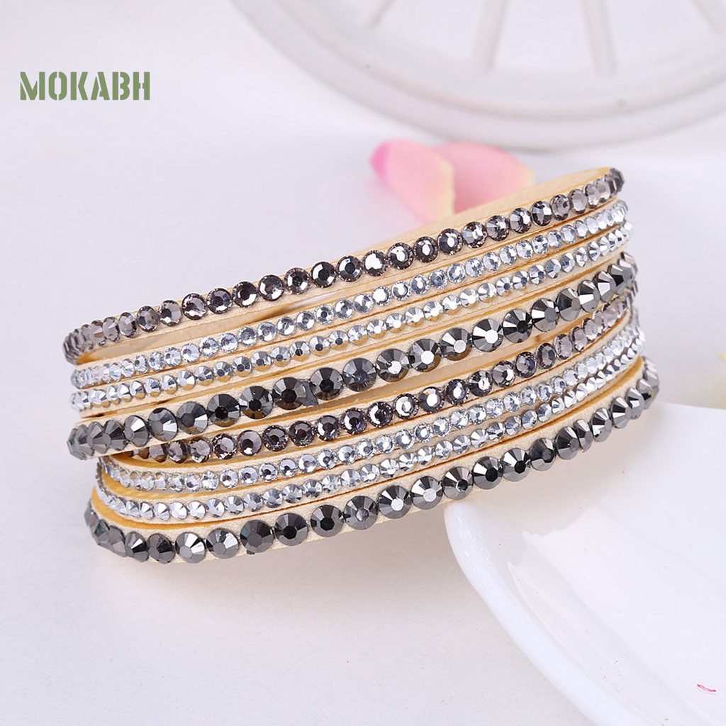 Vòng Tay Nhiều Lớp Đính Đá Theo Phong Cách Bohemian Dành Cho Nữ