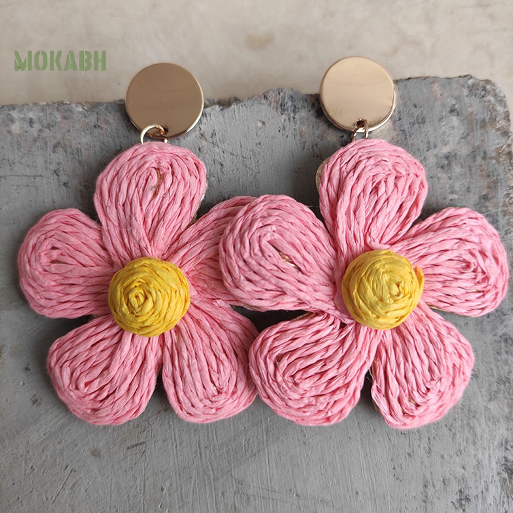 1 Đôi Bông Tai Hình Hoa Màu Sắc Tươi Sáng Phong Cách Kỳ Nghỉ Cho Nữ