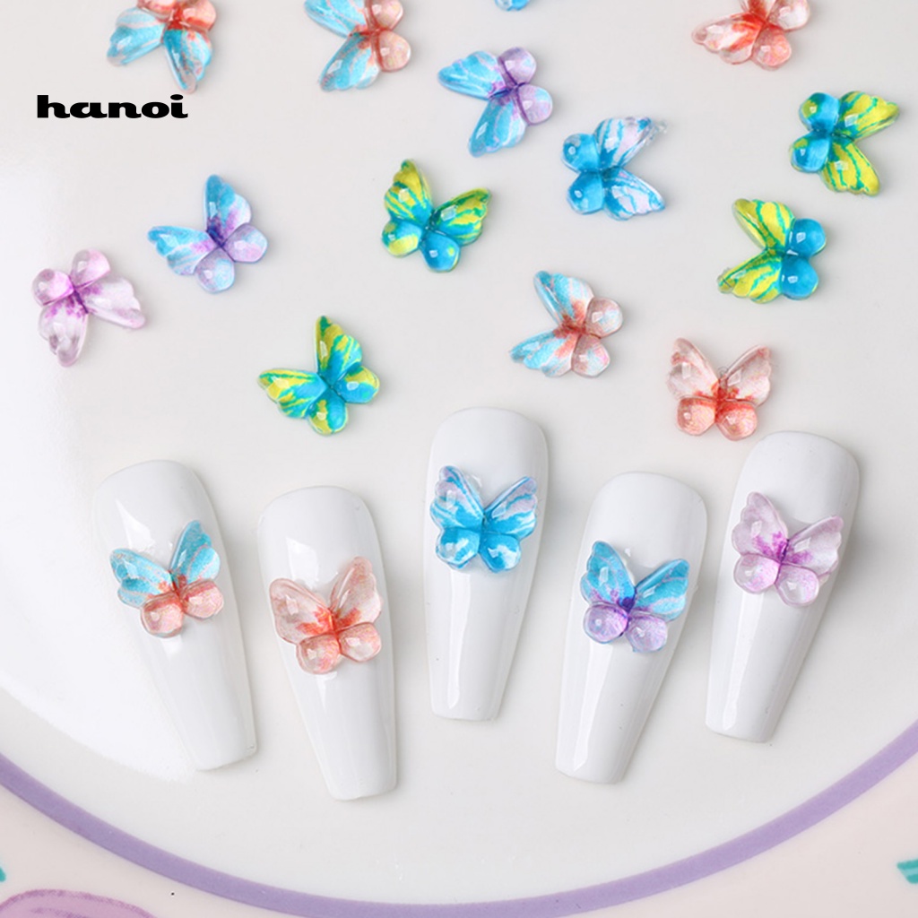 1 Túi Phụ Kiện Trang Trí Móng Tay Hình Bướm Nhiều Màu Sắc Dễ Thương Dành Cho Nữ