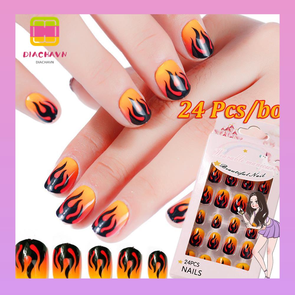 Set 24 Móng Tay Giả Có Thể Tháo Rời Và Tái Sử Dụng
