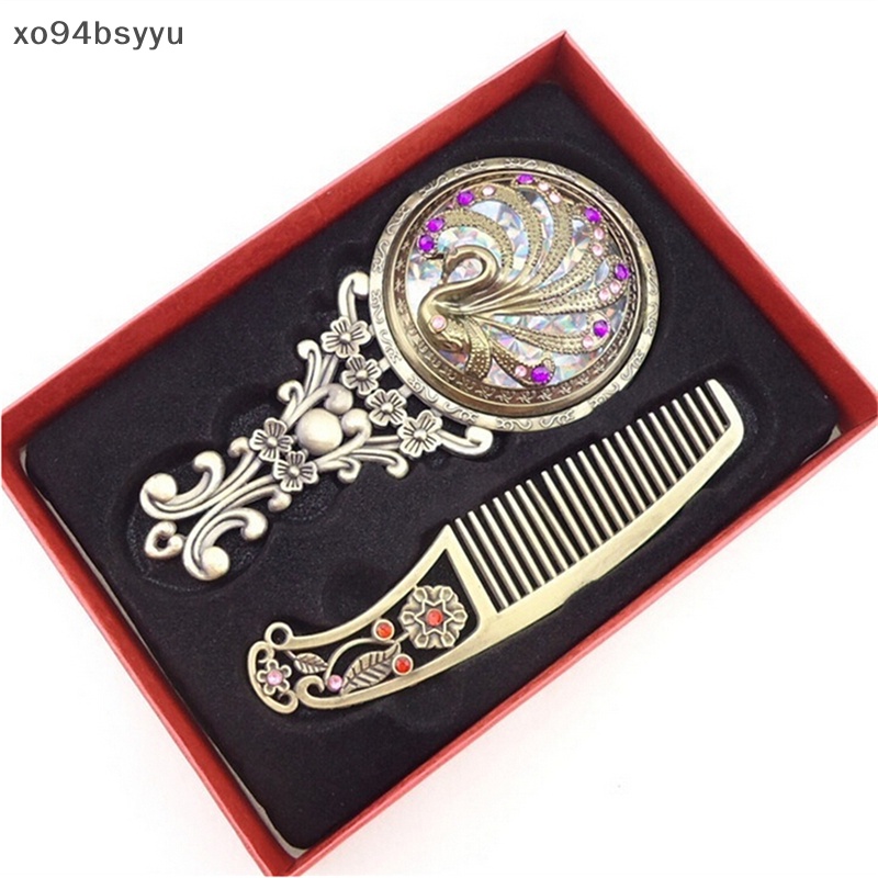 Set 2 Lược Chải Tóc Xo94Bsyu Thiết Kế Rỗng Tích Hợp Gương Tiện Dụng