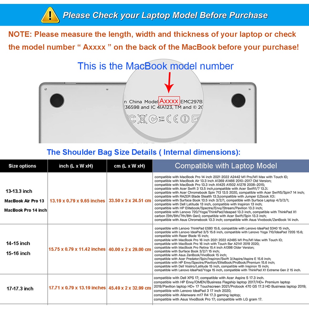 Túi Đựng Laptop 13.3 14 15 6 16 17 inch Cho MacBook Pro Air 13 M1 M2 2023 Dell Lenovo HP Asus Ốp