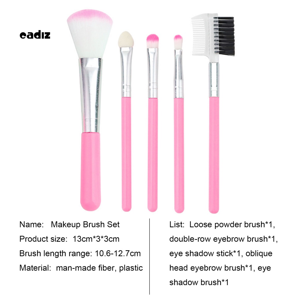 Set 5 Cọ Trang Điểm Mềm Mại Tiện Dụng Khi Đi Du Lịch