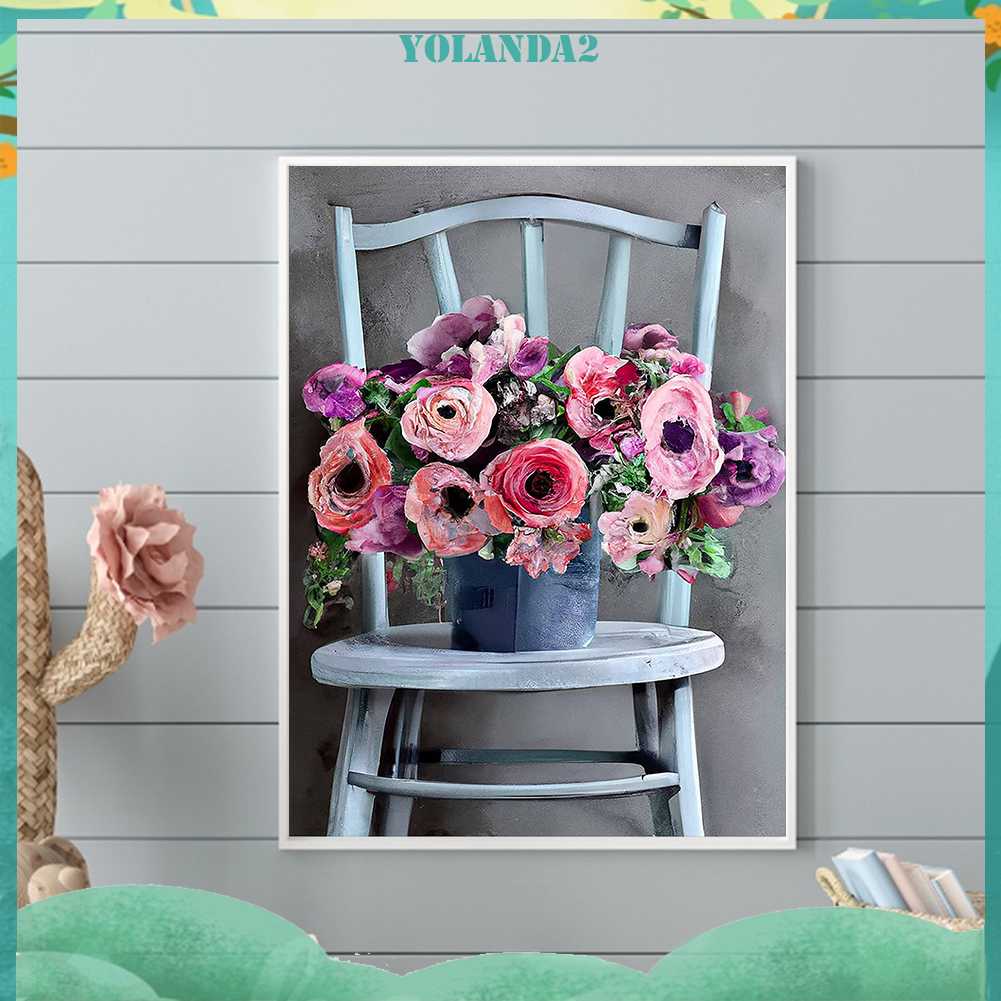 Tranh Đính Đá Kim Cương Toàn Bộ 5D DIY Hình Vẽ Hoa Trang Trí Nhà Cửa