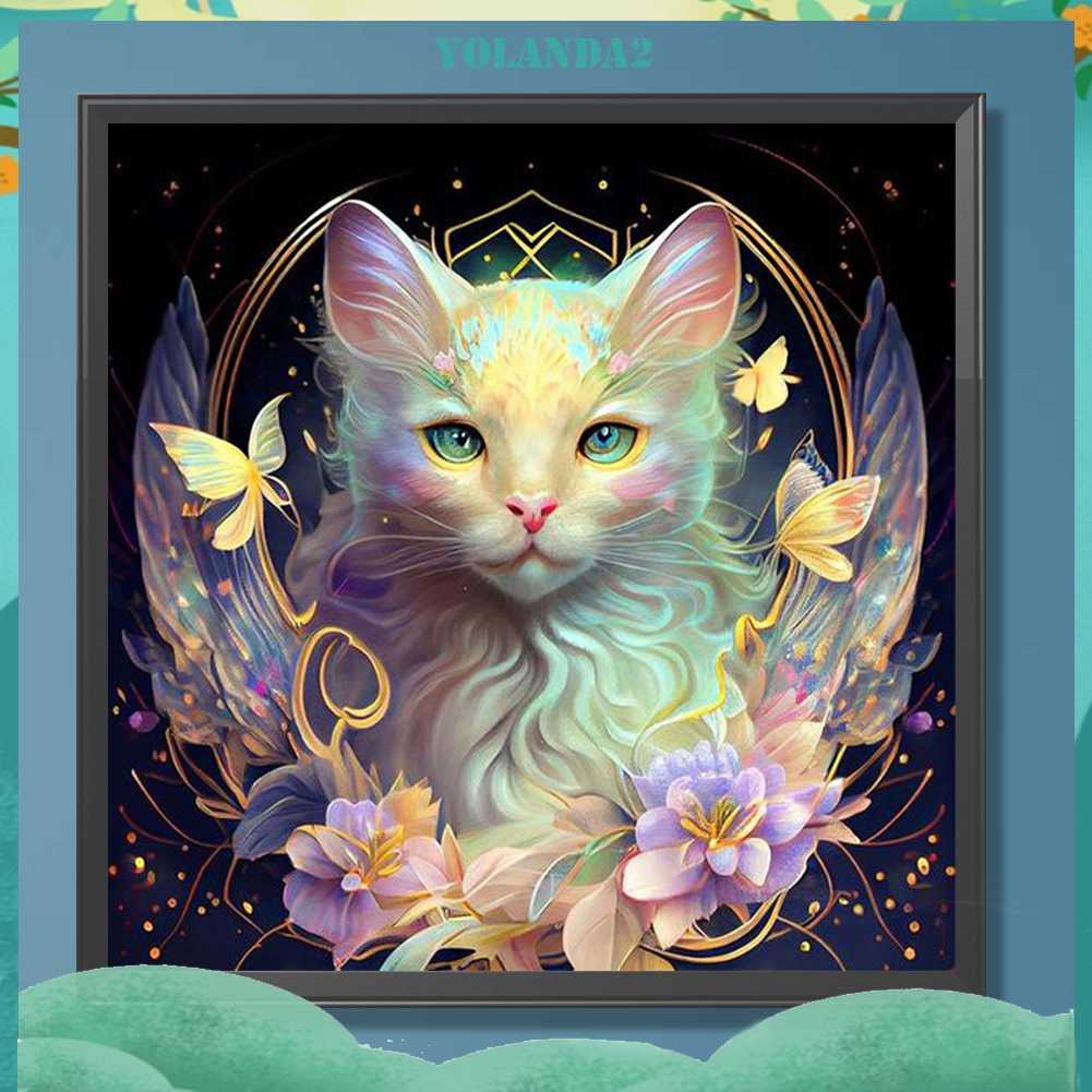 Tranh Đính Đá Kim Cương Toàn Bộ 5D DIY Hình Vẽ Mèo Trang Trí Nhà Cửa