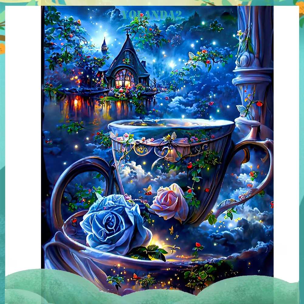 Tranh Đính Đá Kim Cương Toàn Bộ 5D DIY Hình Vẽ Hoa Hồng