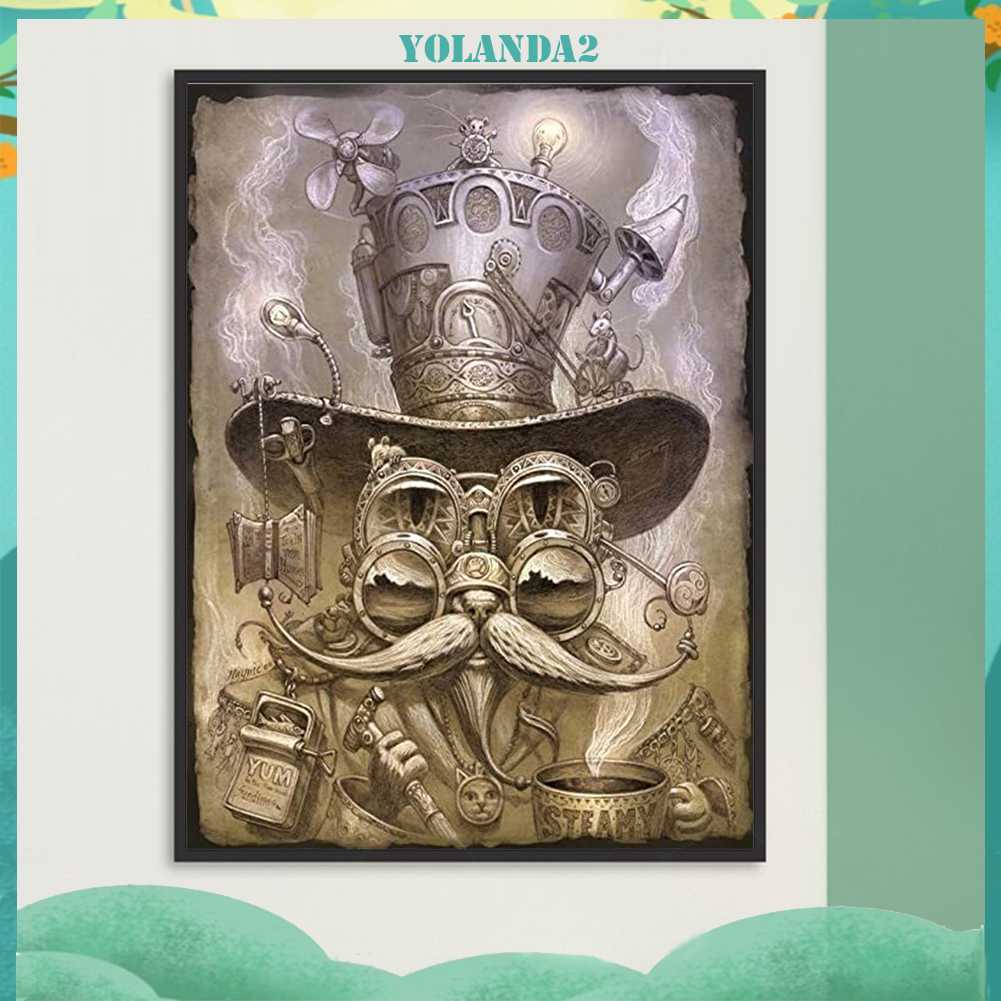 Tranh Đính Đá Kim Cương Toàn Bộ 5D DIY Hình Vẽ Mèo Trang Trí Nhà Cửa