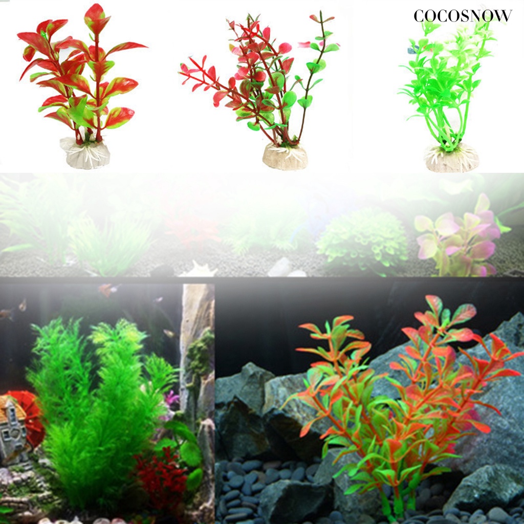 Cây Cảnh Giả 10 Kiểu Ngẫu Nhiên Dùng Trang Trí Bể Cá