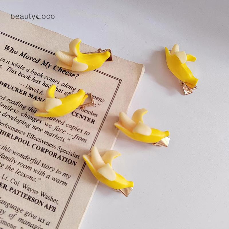 Beautycoco🍊Kẹp Tóc Hình Quả Chuối Dễ Thương Sáng Tạo Vui Nhộn Cho Bé Gái