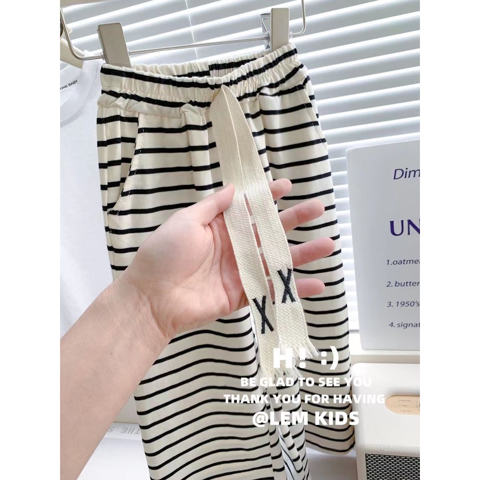 Set Áo Thun Ngắn Tay Và Quần Dài Ống Rộng Thời Trang Mùa Hè Hàn Quốc Mới Cho Bé Gái