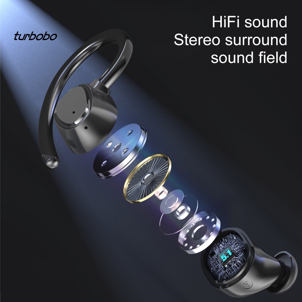 Tai Nghe Thể Thao Không Dây Bluetooth 5.1 Chống Ồn Có Màn Hình LED Kỹ Thuật Số