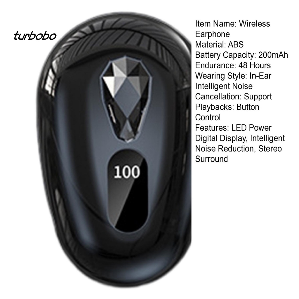 Tai Nghe Không Dây Bluetooth 5.2 turbobo 1 Bộ Nút Âm Lượng Trung Thực 200mAh Cao Cấp