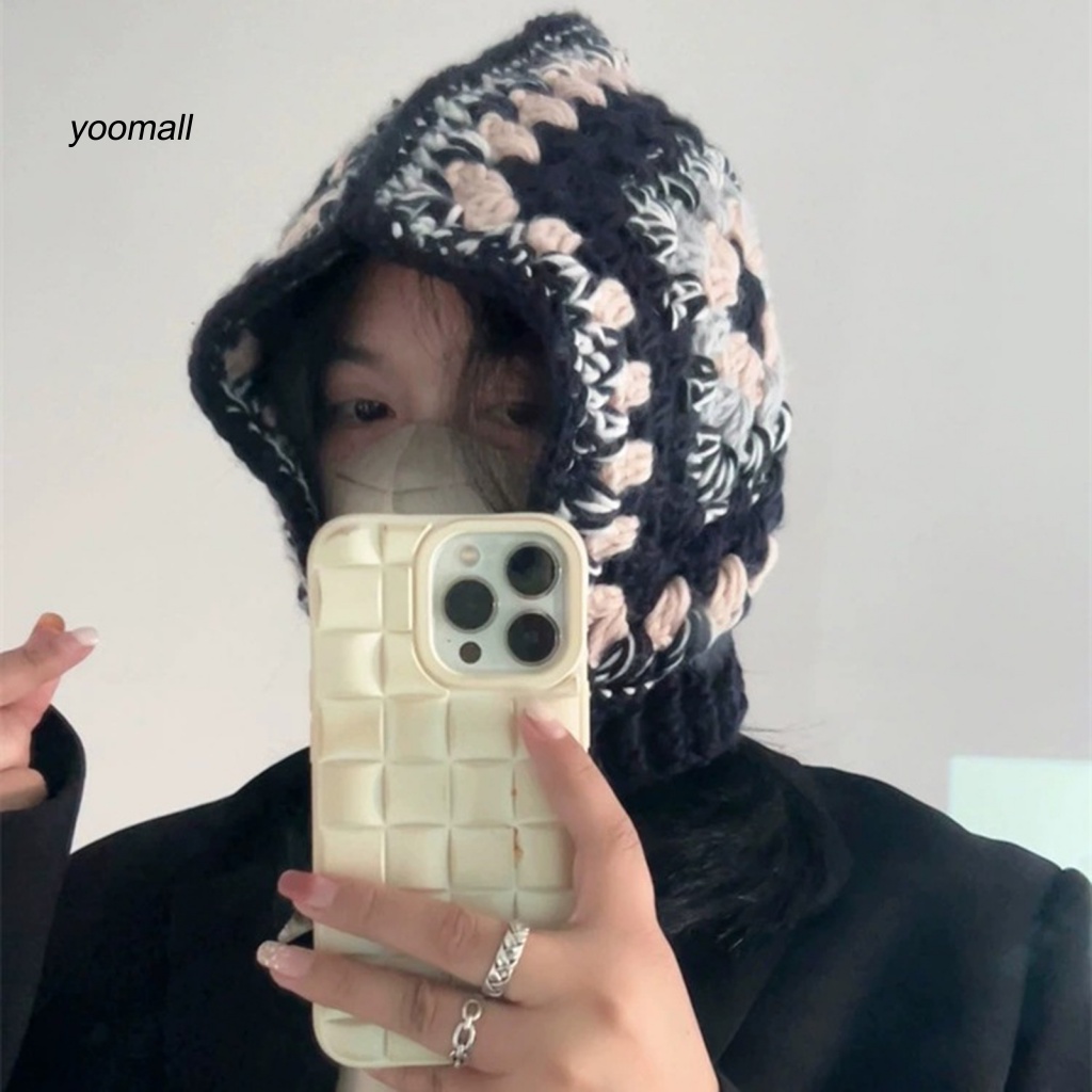 Mũ Len Đan Thủ Công Có Khóa Cài Bảo Vệ Tai 2 Trong 1 Màu Sắc Phù Hợp Cho Mùa Thu Đông