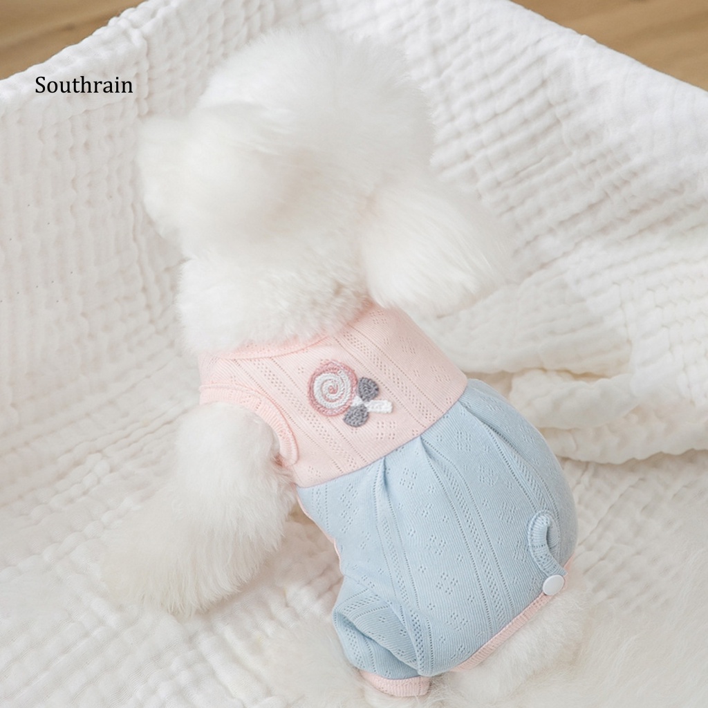 So Bộ Đồ Ngủ Liền Thân Giữ Ấm Bốn Chân Thoáng Khí Phong Cách Đơn Giản Cho Cún Cưng