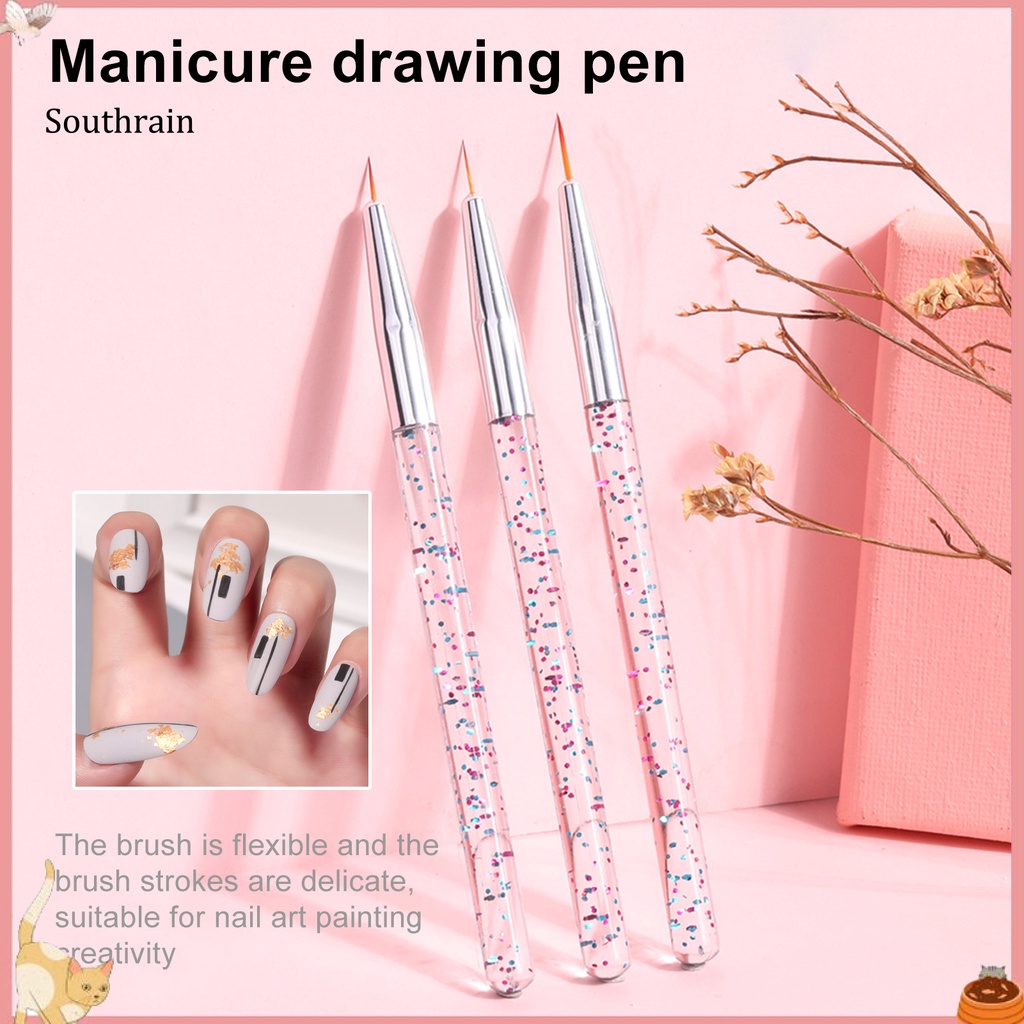 Set 3 Bút Vẽ Trang Trí Móng Tay Nghệ Thuật DIY Siêu Mỏng Nhiều Màu Sắc