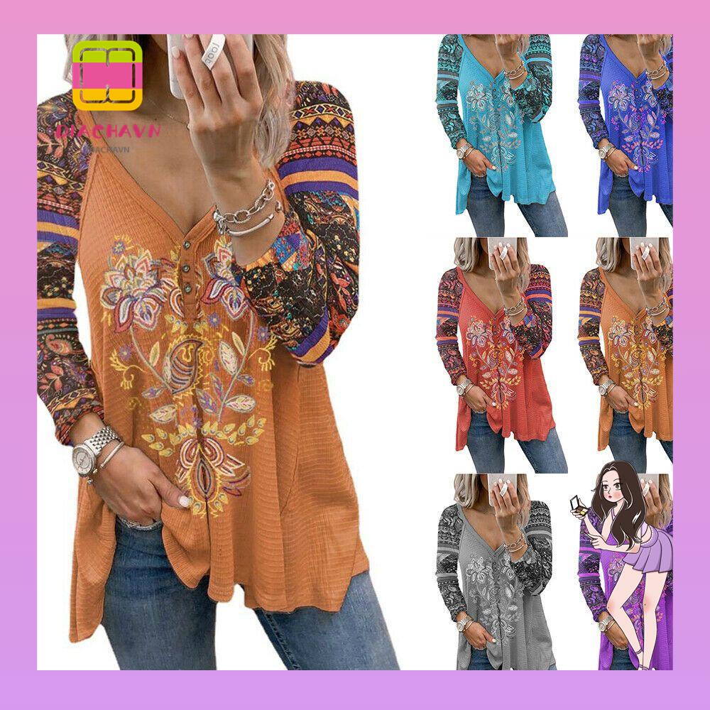 Áo Sơ Mi Cổ Chữ V Chất Liệu Polyester Thời Trang Thu Đông Cho Nữ