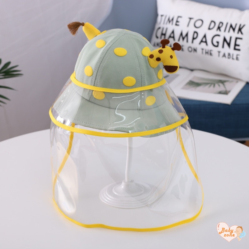 Nón Tai Bèo Chống Sương Mù Xuân Hè Mẫu Mới Hình Hươu Cao Cổ Có Thể Tháo Rời Cho Bé Gái