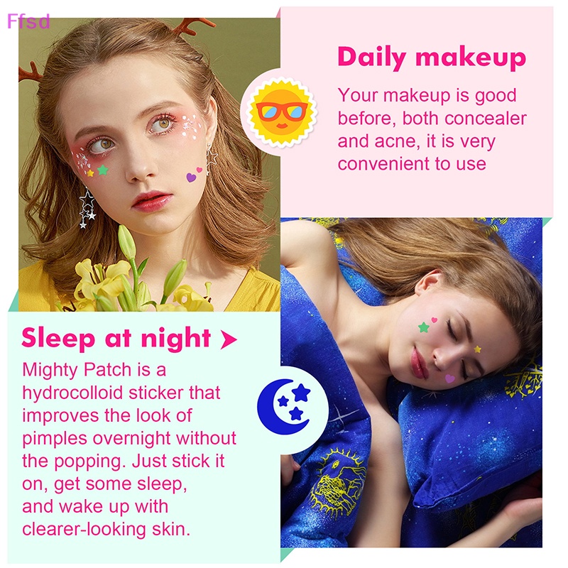 {Ffsd} Miếng Dán Hỗ trợ giảm mụn Vô Hình Hình Trái Tim Dễ Thương * Bán Chạy