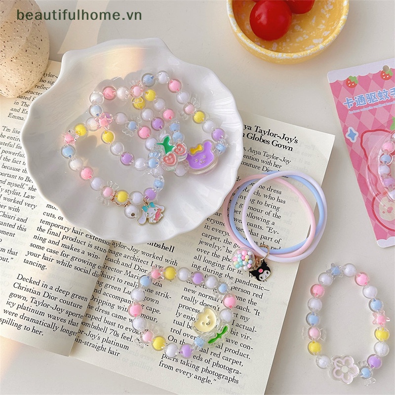 Vòng Tay Hạt Chống Muỗi Họa Tiết Hoạt Hình Dễ Thương Thời Trang Mùa Hè Cho Bé