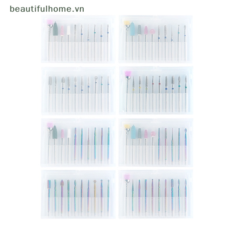 Bộ 10 Mũi Khoan Kim Cương Mài Móng Tay Chuyên Dụng