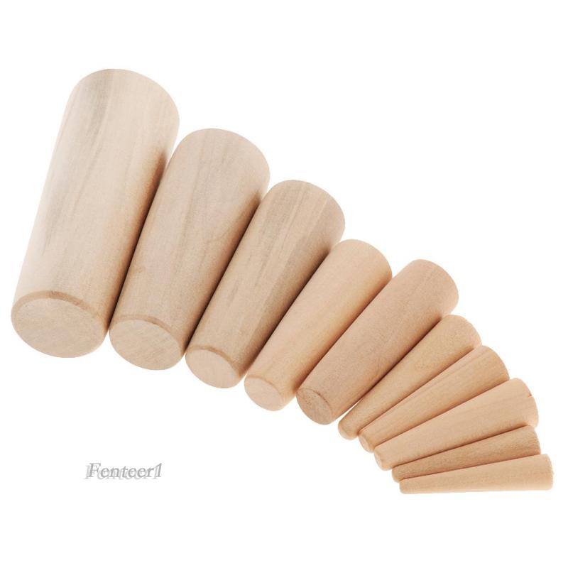 Bộ 10 Lỗ Bánh Răng Bằng Gỗ 7 Kích Cỡ Fenteer1